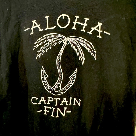High End Surf Captain Fin Co Aloha Hawaii Black Soft Men’s XL T-Shirt - Picture 3 of 5